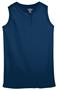 Womens Sleeveless Softball Jersey, 2-Button Placket  (Maroon,Navy,Gold,Purple,WT,Forest,Grey)
