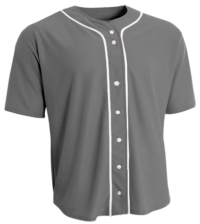 Clean-Up 2-Button Baseball Jersey, Adult Small, Maroon with White