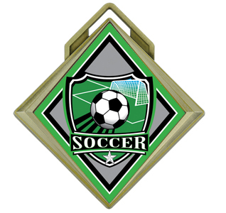 Hasty 3" G-Force Medal Shield Soccer Insert. Personalization is available on this item.