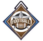 Hasty Excel 3" Blue Medal All-Star Football Mylar