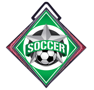 Hasty Excel 3" Maroon Medal All-Star Soccer Mylar. Personalization is available on this item.
