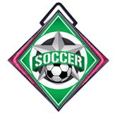 Hasty Excel 3" Pink Medal All-Star Soccer Mylar