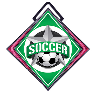 Hasty Excel 3" Pink Medal All-Star Soccer Mylar. Personalization is available on this item.