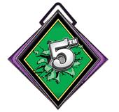 Excel 3" Purple Medal Bust Out 5th Place Mylar