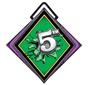 Excel 3" Purple Medal Bust Out 5th Place Mylar