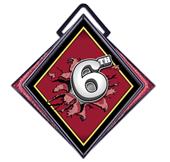 Excel 3" Maroon Medal Bust Out 6th Place Mylar