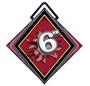 Excel 3" Maroon Medal Bust Out 6th Place Mylar