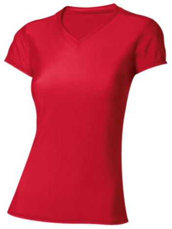 A4 Womens Short Sleeve Compression V-Neck Shirt CO