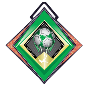 Hasty Excel 3" Orange Medal G-Force Soccer Mylar. Personalization is available on this item.