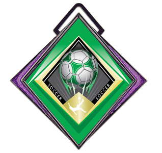 Hasty Excel 3" Purple Medal G-Force Soccer Mylar. Personalization is available on this item.
