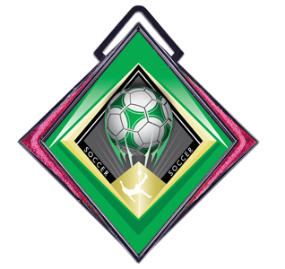Hasty Excel 3" Pink Medal G-Force Soccer Mylar. Personalization is available on this item.