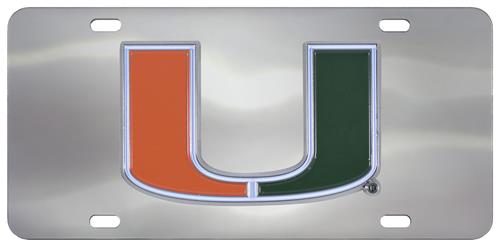 Fan Mats NCAA Miami Diecast License Plate