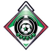 Excel 3" Red Diamond Medal Epic Soccer Mylar Excel 3" Red Diamond Medal Epic Soccer Mylar