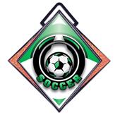 Excel 3" Orange Diamond Medal Epic Soccer Mylar Excel 3" Orange Diamond Medal Epic Soccer Mylar