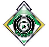 Excel 3" Yellow Diamond Medal Epic Soccer Mylar Excel 3" Yellow Diamond Medal Epic Soccer Mylar