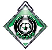 Excel 3" Green Diamond Medal Epic Soccer Mylar Excel 3" Green Diamond Medal Epic Soccer Mylar