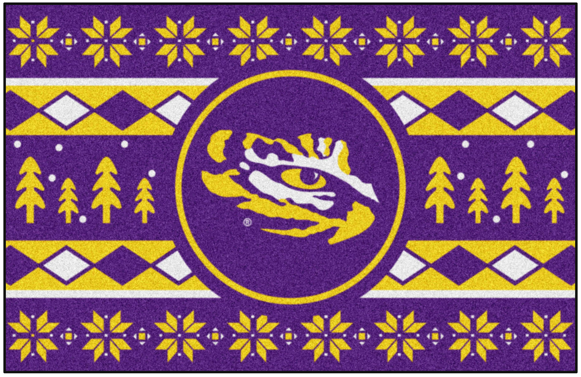 E132806 Fan Mats NCAA LSU Holiday Sweater Starter Mat