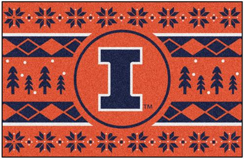 Fan Mats NCAA Illinois Holiday Sweater Starter Mat