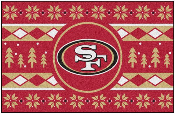 Fan Mats Nfl 49ers Holiday Sweater Starter Mat Epic Sports