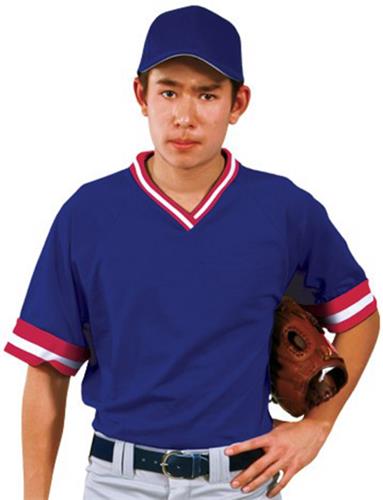 AS & YM, YL (Navy, Purple, Gray, Forest, Sky) V-Neck Baseball Jerseys