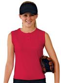 Womens Sleeveless 2-Button Softball Jersey (Black,Forest,Gold,Maroon,Navy,Orange,Pink,Purple,Royal)