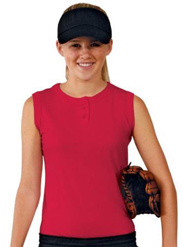 Sleeveless Softball Jersey, Adult/Youth Women & Girls 2-Button. Decorated in seven days or less.