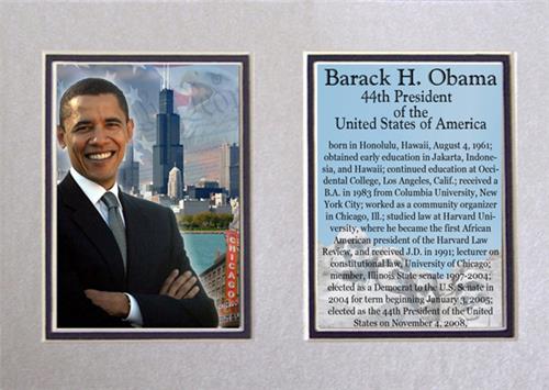Encore Brandz Barack Obama Chicago Matted Print