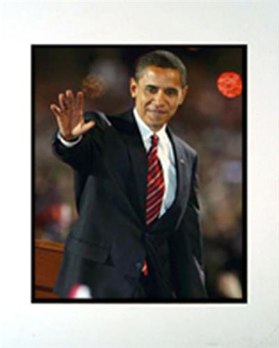 Encore Brandz Barack Obama Waving Matted Print