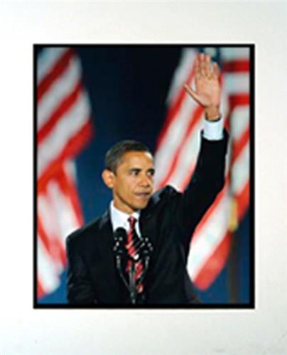 Encore Brandz Barack Obama Waving Matted Print