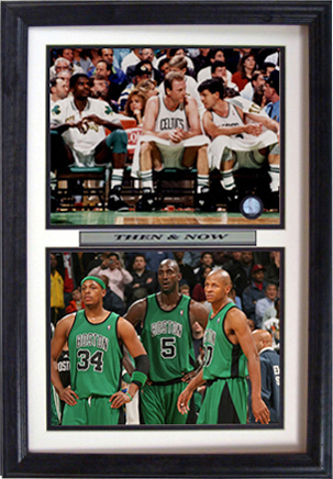 Boston Celtics Big 3 Then and Now Framed 8x10 Picture