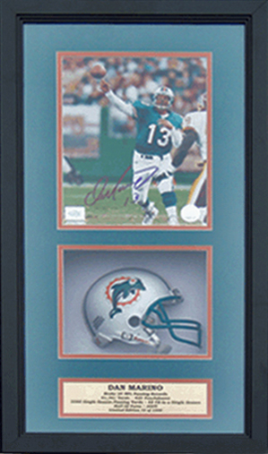 Miami Dolphins NFL Helmet Shadowbox w/Dan Marino card