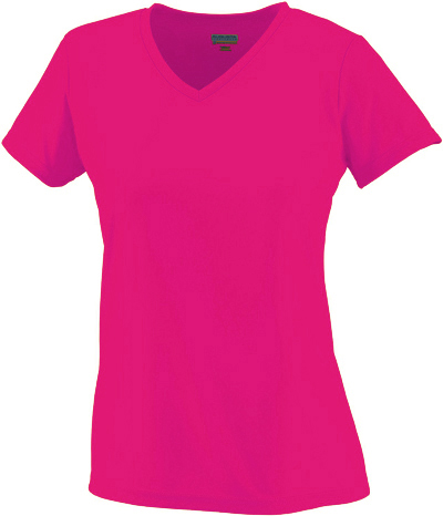 Womens WXL PINK Cooling Fitted V-Neck Tee Shirt. Printing is available for this item.