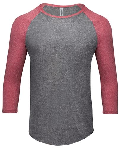 Threadfast Apparel Triblend 3/4 Sleeve Raglan Tee. Decorated in seven days or less.