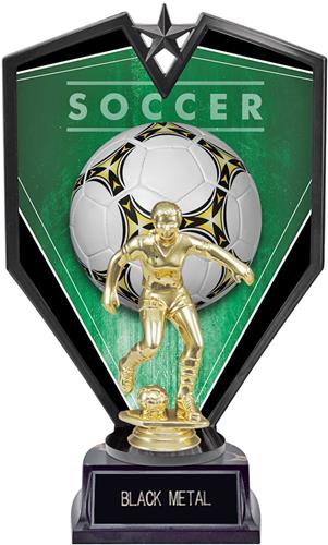 9.25" Spectra Female Soccer Trophy Marble Base. Engraving is available on this item.