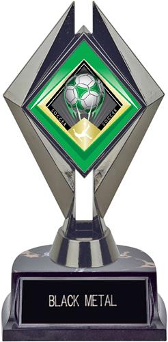 7" Black Diamond Soccer Trophy Marble Base. Engraving is available on this item.