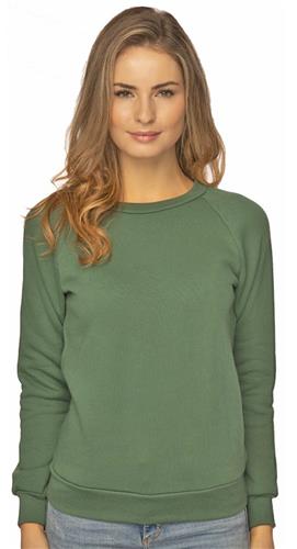 Royal Apparel Womens Fleece Raglan Sweatshirt. Decorated in seven days or less.