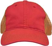 The Game Heritage Back-Mesh Snapback Trucker Cap (Orange,Red,Navy)