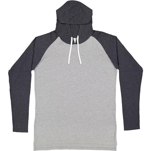 LAT Sportswear Adult Hooded Raglan Long Sleeve Tee. Decorated in seven days or less.