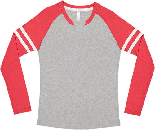 LAT Sportswear Ladies Game Day Mash-Up Vintage Tee. Printing is available for this item.