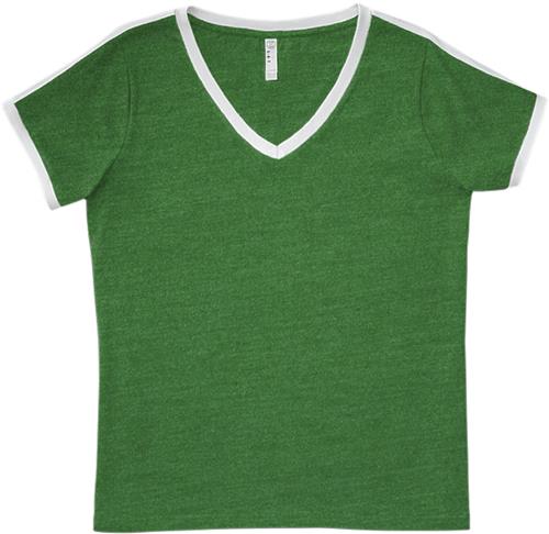 LAT Sportswear Ladies Curvy Soccer Ringer Tee. Printing is available for this item.