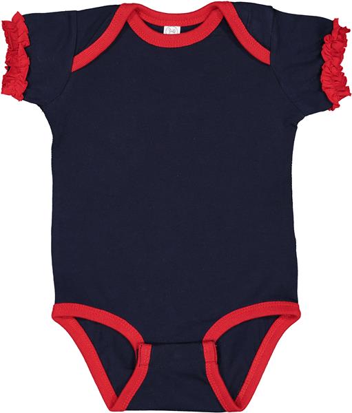 Rabbit Skins Infant Ruffle Bodysuit 4429 - Cheerleading Equipment and Gear