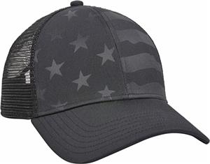 OC Sports Debossed American Flag Mesh Back Cap USA-750M. Embroidery is available on this item.