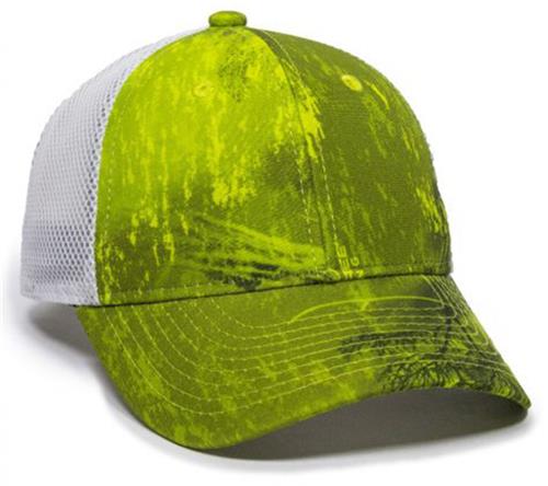 OC Sports Performance Camo Mesh Back Cap. Embroidery is available on this item.