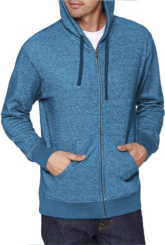 Next Level Adult Denim Fleece Full-Zip Hoody. Decorated in seven days or less.