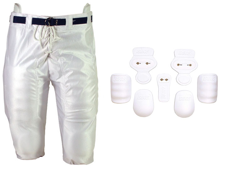 E135402 Youth White Football SnapIn Pant W/Snap Pads Kit