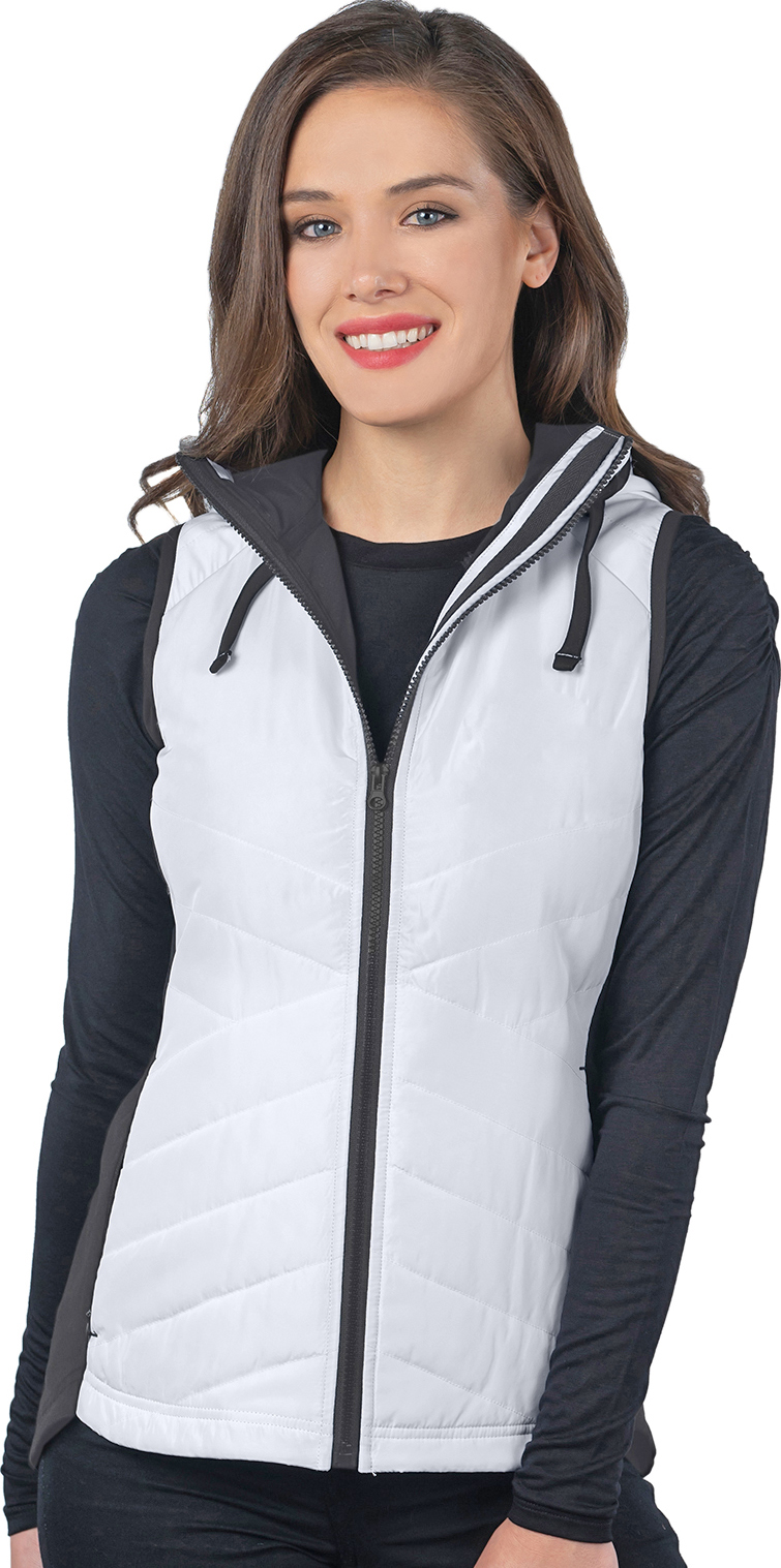 E135467 Tri Mountain Womens Quilted Hooded Vest