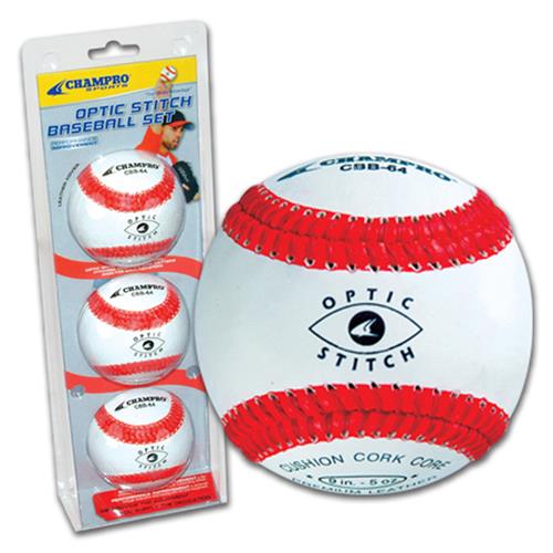 Champro CBB-64 Optic Stitch Training Baseballs - Baseball Equipment & Gear