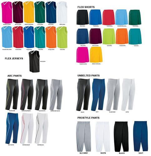Womens Flex Sleeveless Softball Jersey Uniform Kit