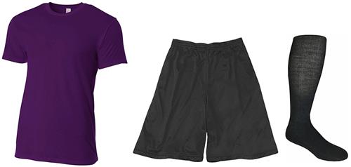 Adult Fitted Cotton T-Shirt, 9" Shorts & Sock Kit