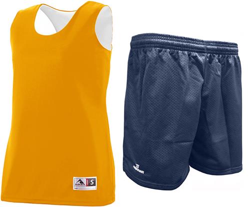 Ladies GOLD Reversible Tank & 9" Mesh Shorts Kit